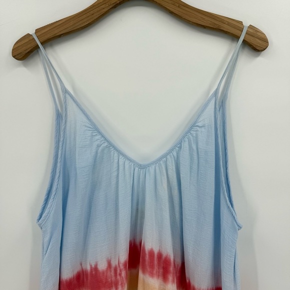 9Seed St. Tropez Ruffle Mini Dress in Blue Prism Rainbow Gradient One Size - Picture 4 of 8